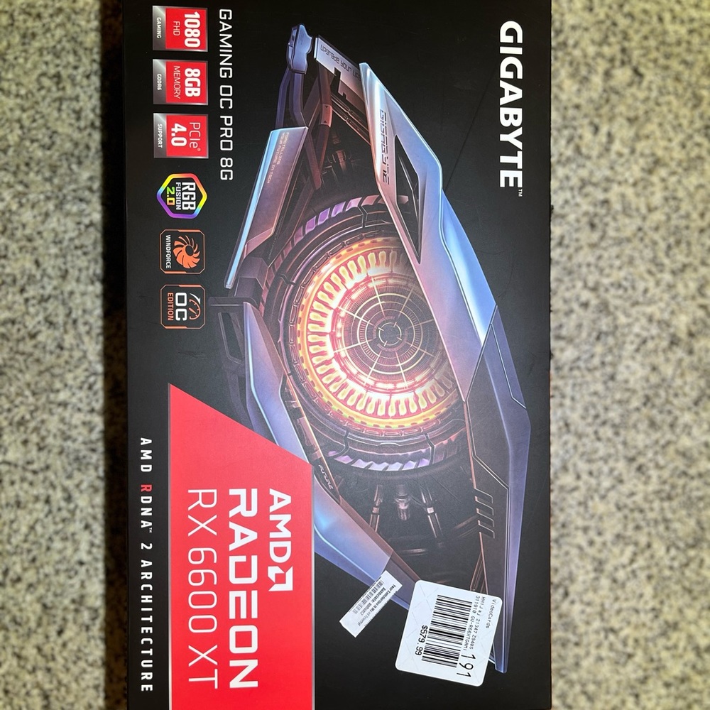 New AMD Gigabyte 6600 XT